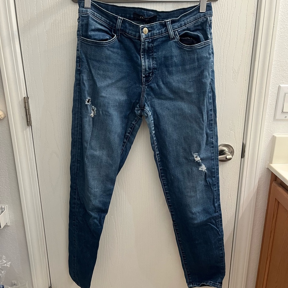 J Brand Women's Distressed Blue Ankle Jeans